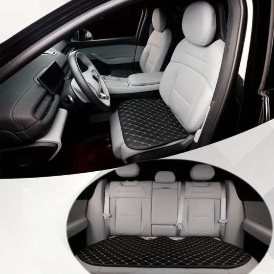 Комплект чехлы в автомобиль на переднее и заднее сиденье универсальные,авточехлы на 3 шт,цвет черно-белый Каменец-Подольский