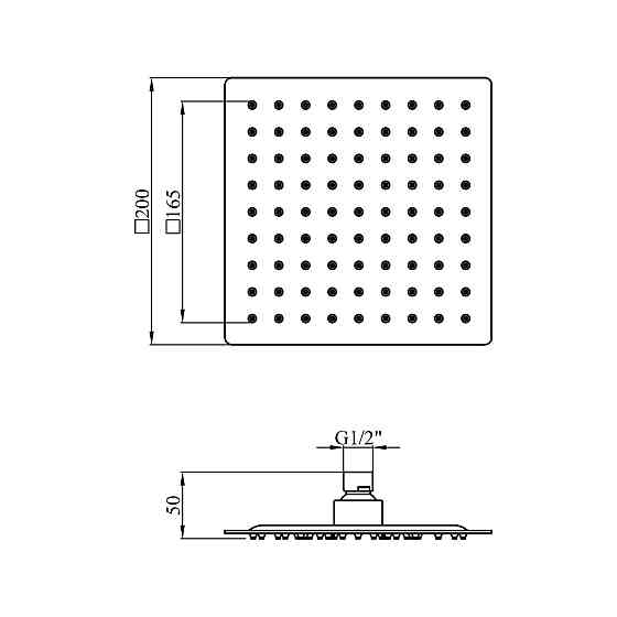 Лійка для верхнього душу Kroner KRP Edelstahl Kubus - ESG720-20 сатин Київ