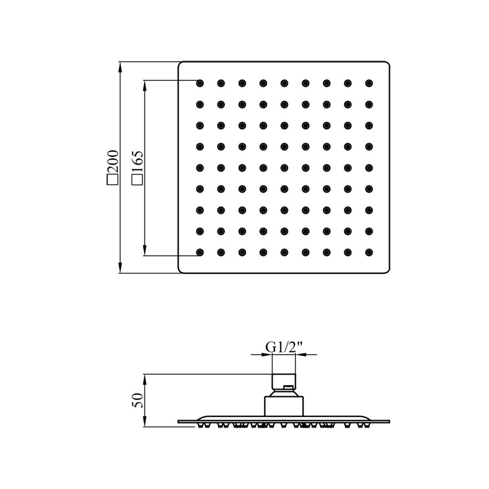 Лійка для верхнього душу Kroner KRP Edelstahl Kubus - ESG720-20 сатин Київ - фото 2