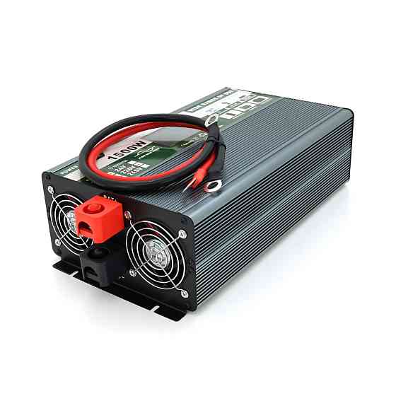 Інвертор напруги Demuda DMDPSW-1500W, 12V/220V, 1500W з правильною синусоїдою, 2 універсальні розетки, 2 USB, Rj 45, клемні дроти, Київ