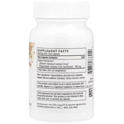 Вітамінно-мінеральний комплекс Thorne Екстракт розторопші, Siliphos, Milk Thistle Phytosome, 90 капсул (THR-73301) Вінниця - фото 2