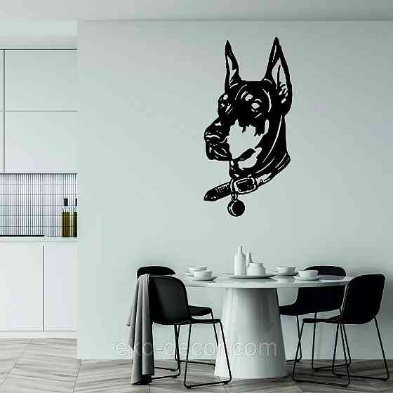 Декоративное настенное Панно «Доберман», Декор на стену 110*54 см, Черный Киев