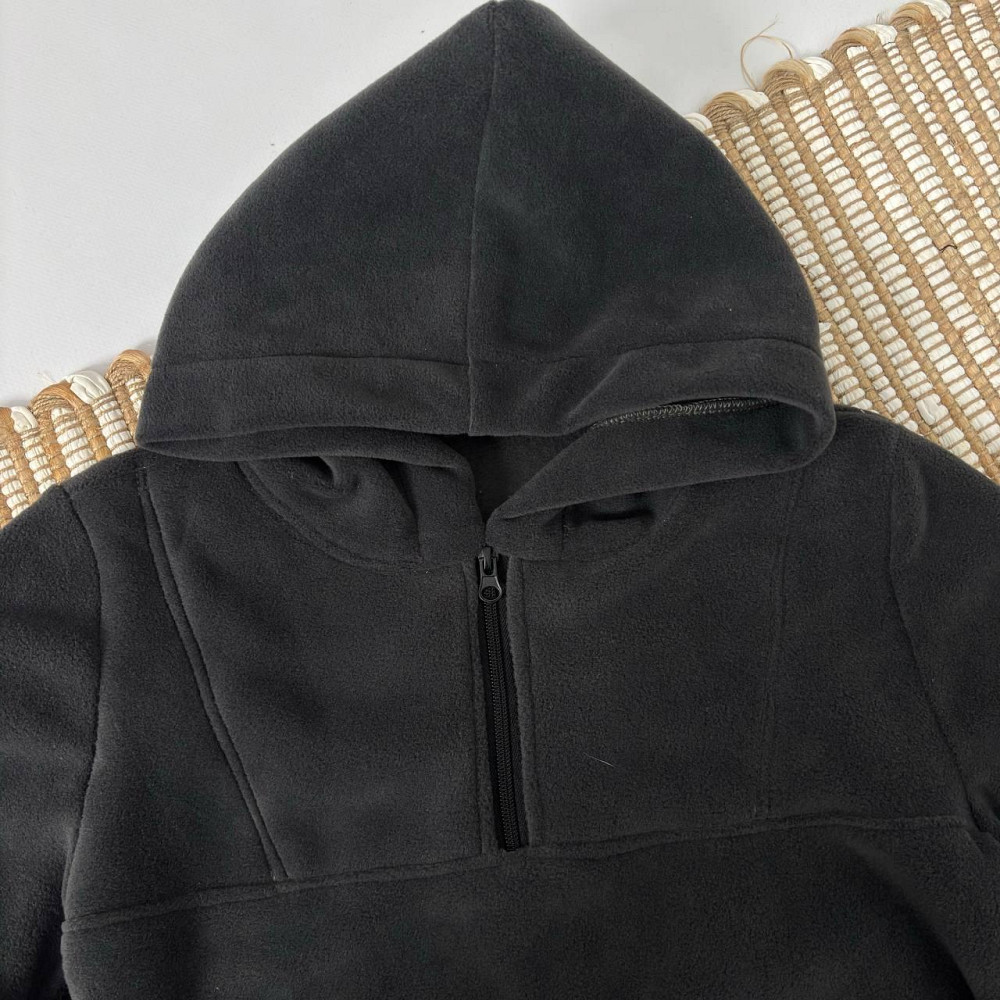 Дитячий теплий костюм тедді з полур флісу на затяжках (толстовка з капюшоном + штани) Графіт 80 Кам'янець-Подільський - фото 4