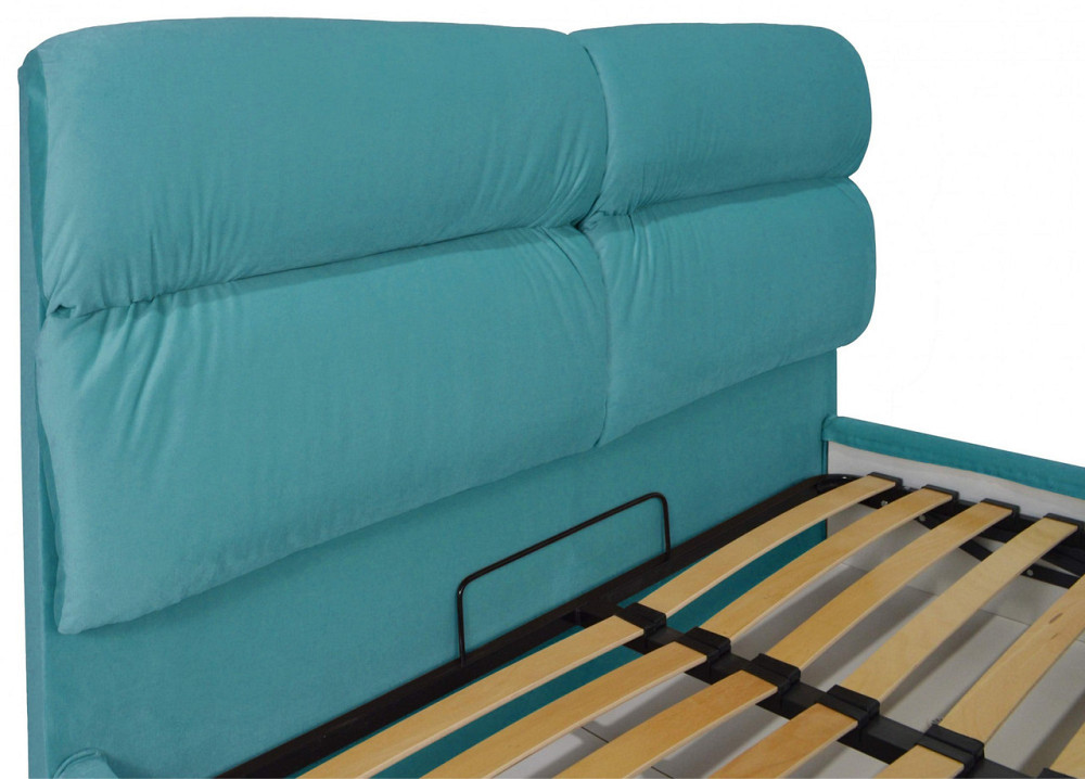 Кровать Двуспальная Oxford VIP 160 х 200 см Missoni 014 С дополнительной металлической цельносварной рамой Голубой Днепр - изображение 14