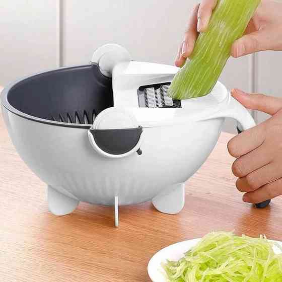Многофункциональная овощерезка с дуршлагом Basket Vegetable Cutter 7 в 1: 7 лезвий, корзина для промывки, ручная Одесса