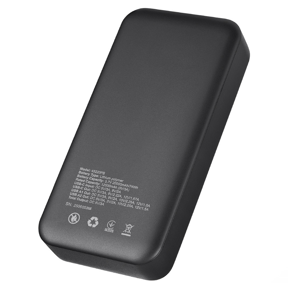 Повербанк (Power Bank) Brevia 20000mAh 22,5W, Li-Pol, LCD черный Львов - изображение 4