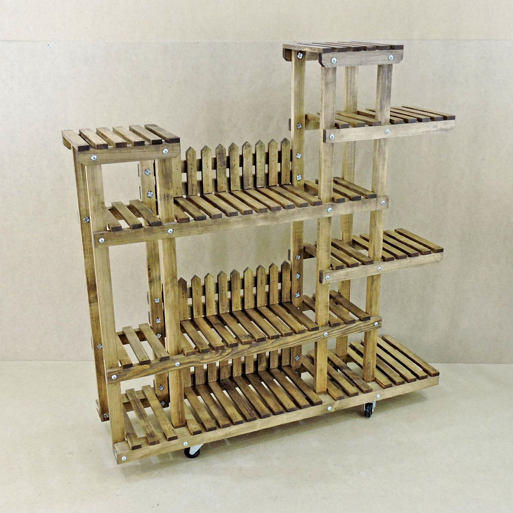 Підставка для квітів "Бемао" з коліщатками капучино Миколаїв - фото 1