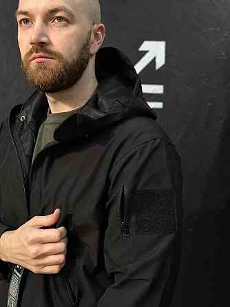 Тактична куртка чоловіча чорна легка, дихаюча, зручна для активного відпочинку, служби Львів