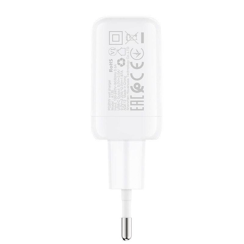 Мережевий зарядний пристрій ACEFAST A130 PD20W single USB-C charger White Киев - изображение 15