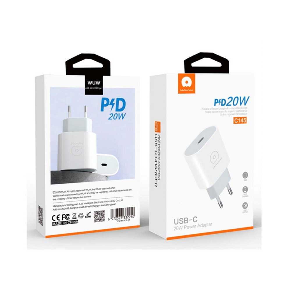 Мережевий зарядний пристрій WUW-C145 white PD 20W 6972573332250 Одеса - фото 3