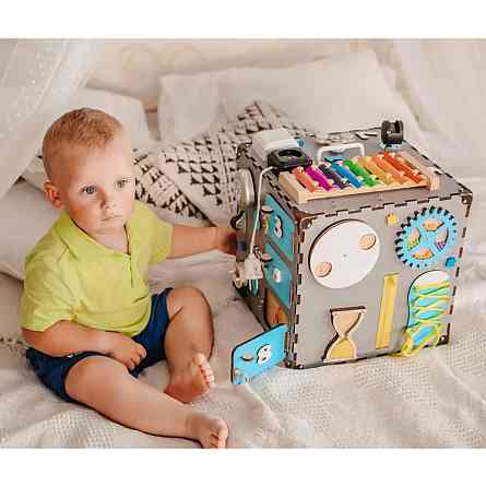 Развивающая игрушка Бизикуб Temple Group TG200090 30х30х30 см Серый Винница