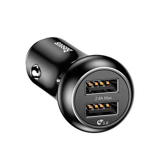 Автомобільний зарядний пристрій Baseus CCALL-GC01 Gentry series Dual-U QC3.0 18W (Чорний, два USB-порта) Миколаїв