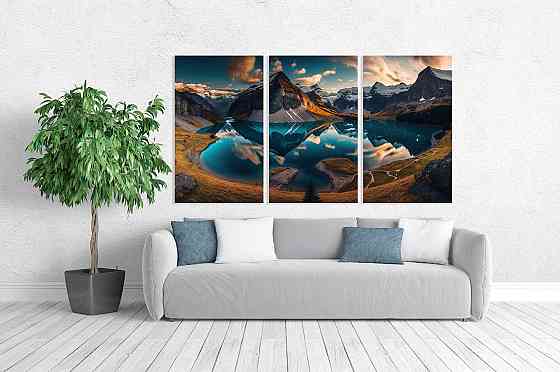 Модульная картина в гостиную / спальню  Природа в горах   ART-137_3A 100х150 см Киев