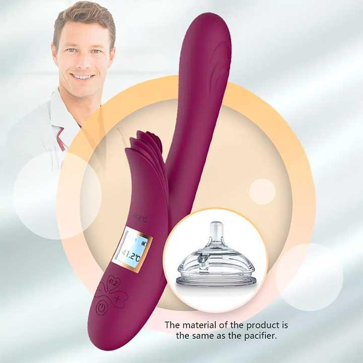 Вібратор кролик з підігрівом LILO бордо Вінниця - фото 12