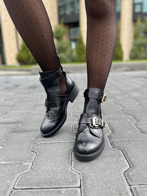 Черевики жіночі ARLEN чорні натуральна шкіра весна-осінь висота 10см розмір 39р (4039) Коломия - фото 4