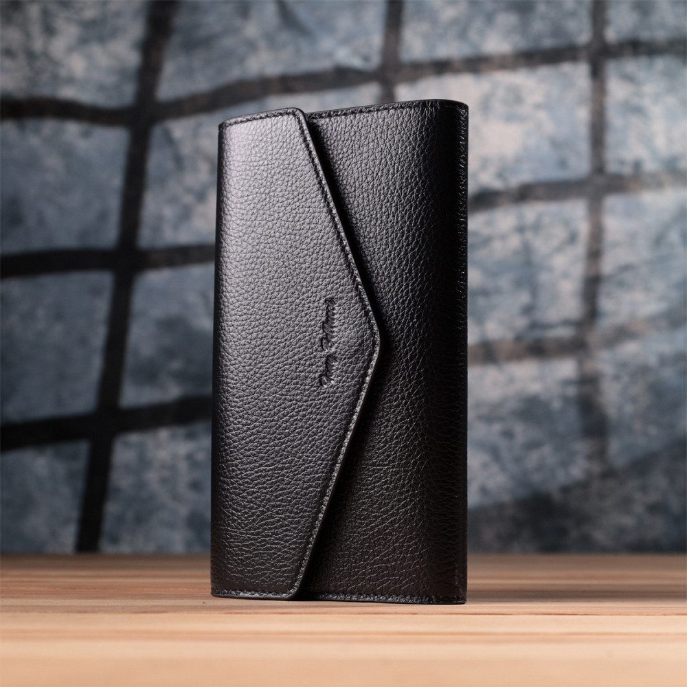 Містке портмоне для жінок з натуральної шкіри Tony Bellucci 22887 Чорний Київ - фото 3