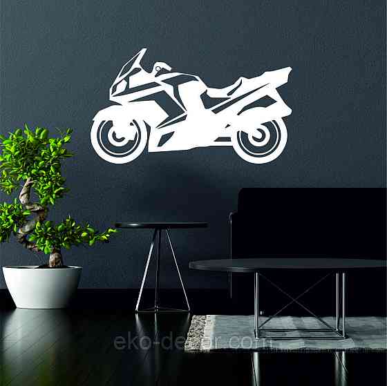 Декоративное настенное Панно «Мотоцыкл» Декор на стену 70*40 см, Белый Киев