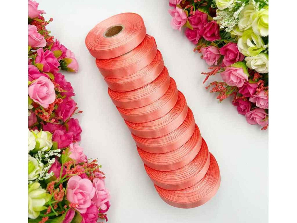 Стрічка атласна 1см * 23м світло лососевий арт.АБ-235 ТМ КИТАЙ Київ - фото 1