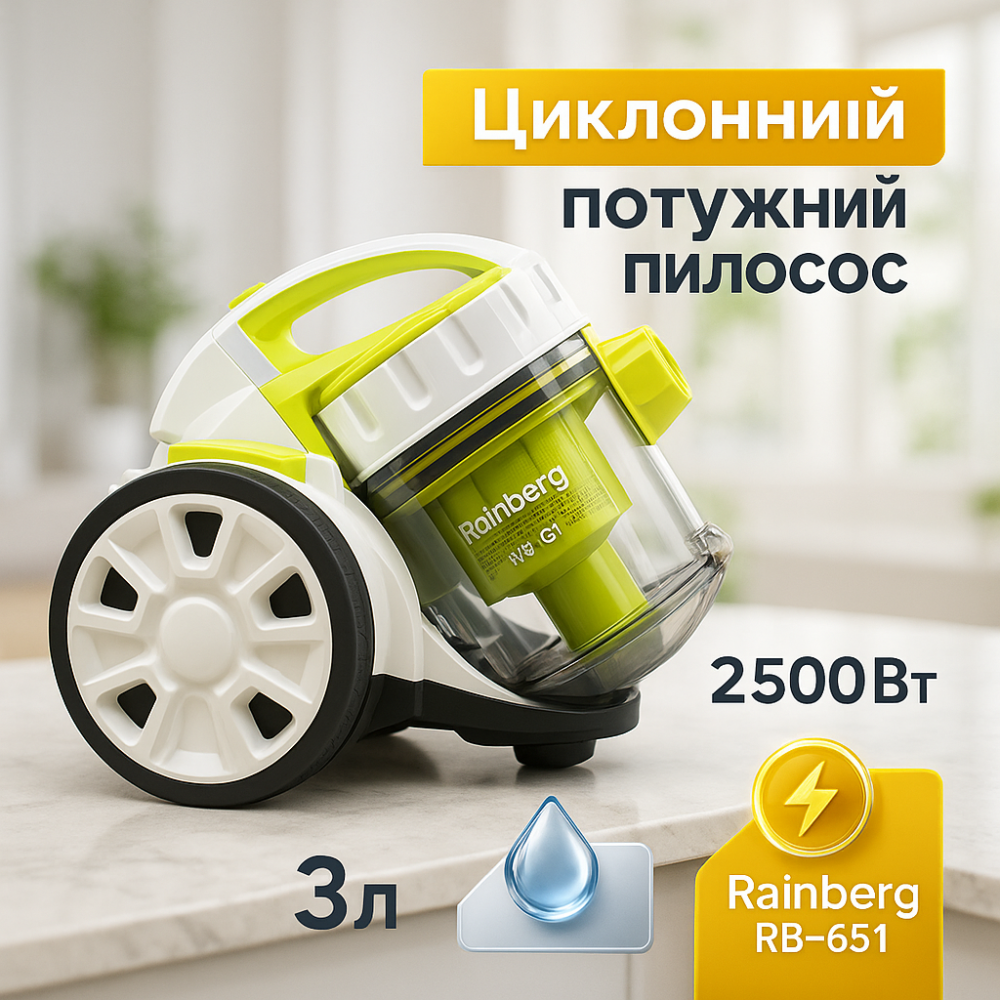 Пилосос якісний для будинку Rainberg, Пилосос для підтримки чистоти в будинку Пилососи дому топ GJ-47 Львів - фото 3