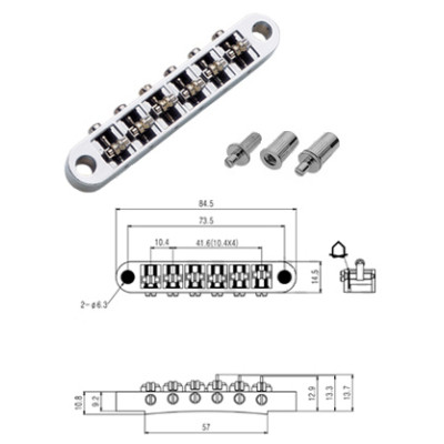 Бридж для гитары Paxphil BM025 Black Винница - изображение 2