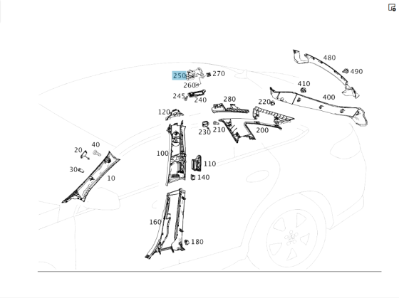 Mercedes-Benz  A2928100131 Кріплення стельового ліхтаря освітлення салону для задніх пасажирів GLE Coupe C292 Одеса