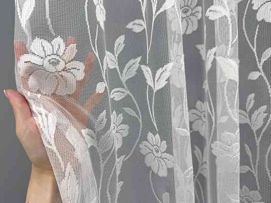Тюль VR-Textil 2093т Жакард Теплий білий 400х270 см (42-1323) Київ