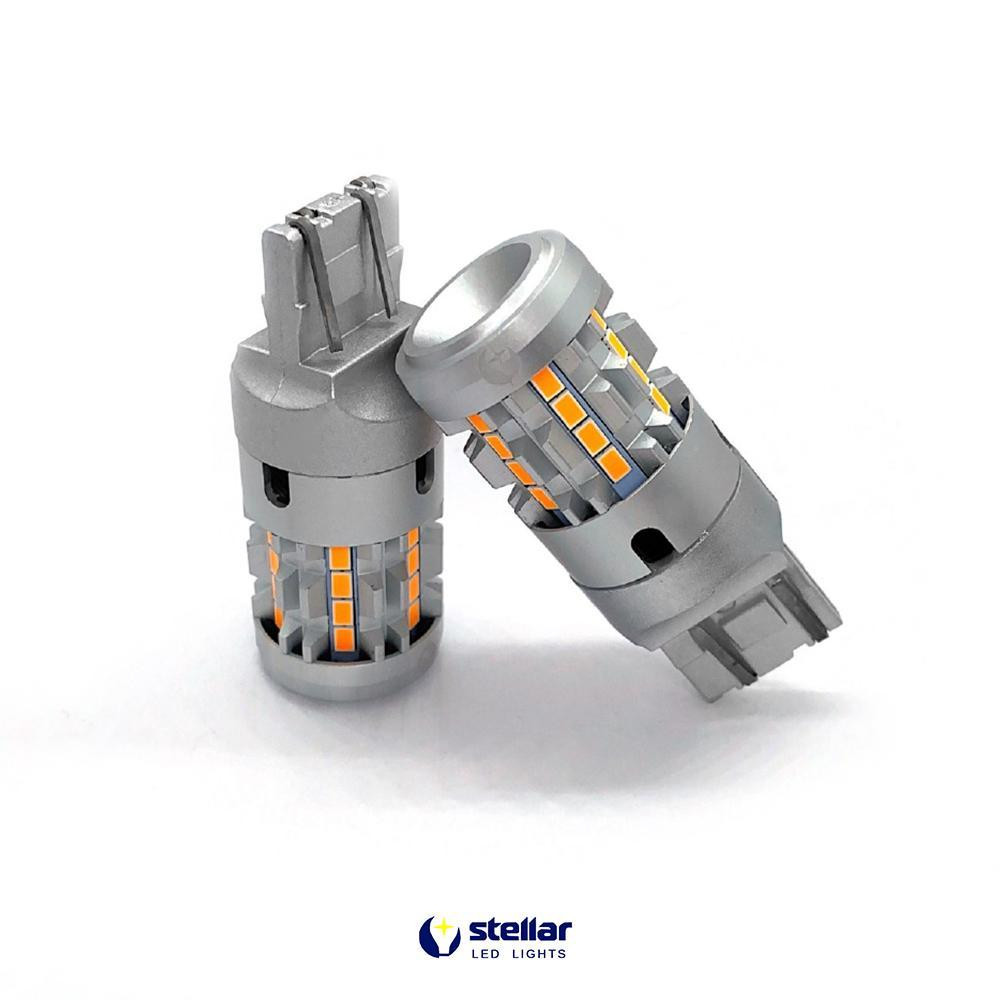 LED автолампа 7KG26 STELLAR цоколь W21W/5W 7443 CAN BUS Amber желтый, в повороты + резистор (1 шт.) Винница - изображение 3