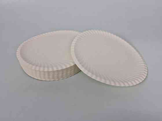 Паперова тарілка біла з ламінацією 100 шт. діаметр 225 мм (1 пачка) Харків