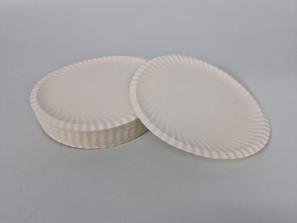 Паперова тарілка біла з ламінацією 100 шт. діаметр 225 мм (1 пачка) Харків - фото 1