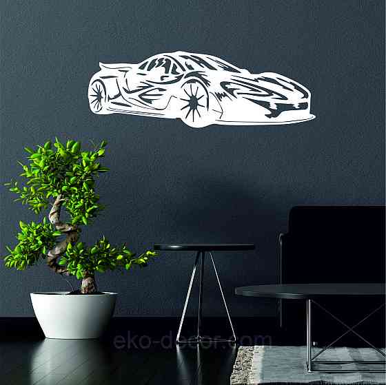 Декоративное настенное Панно «Машина» Декор на стену 90*67 см, Белый Киев