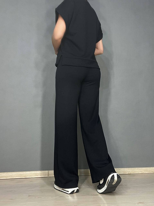 Костюм женский Prenses 3659 трикотажный футболка с брюками палаццо черный, черный, S Киев - изображение 9