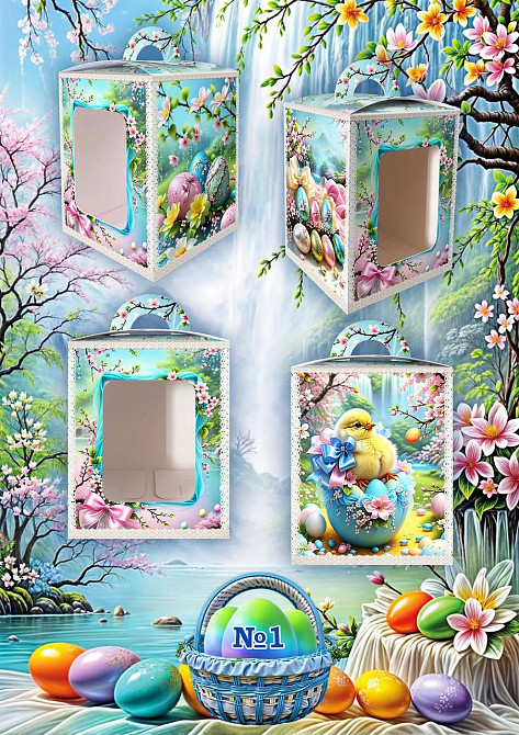 Коробка под пасхальный  Пасхи 14см *14см*18,7см  (400грм) №1  (1 шт) Харьков - изображение 2