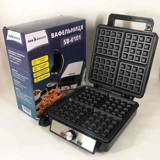 Вафельниця для рельєфних вафель SeaBreeze SB-0101 1200 Вт, Вафельниця для хрустких вафель побутова FD-57 Івано-Франківськ