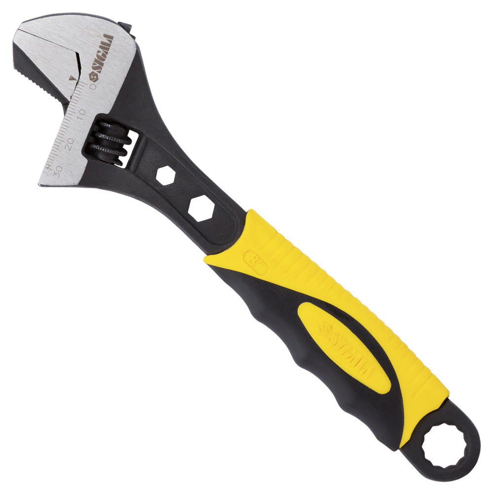 Ключ разводной с переставной губкой 200мм, 0-30мм CrV (TPR) SIGMA (4100921) Ровно - изображение 3