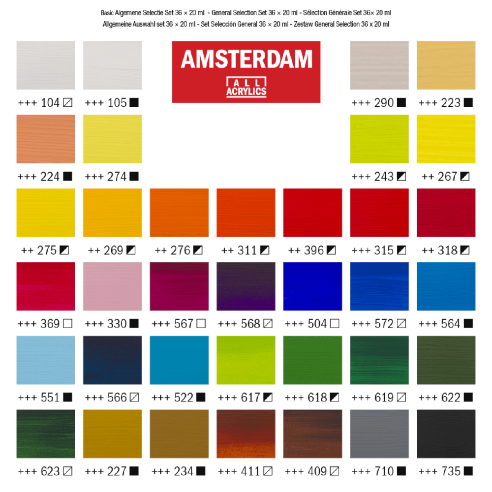 Набор акриловых красок AMSTERDAM GENERAL SELECTION 36х20мл Royal Talens Киев - изображение 5