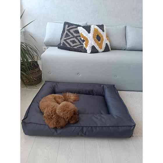 Водонепроникний лежак лежанка спальне місце для тварин зі знімним чохлом графіт XL (105 см) Київ