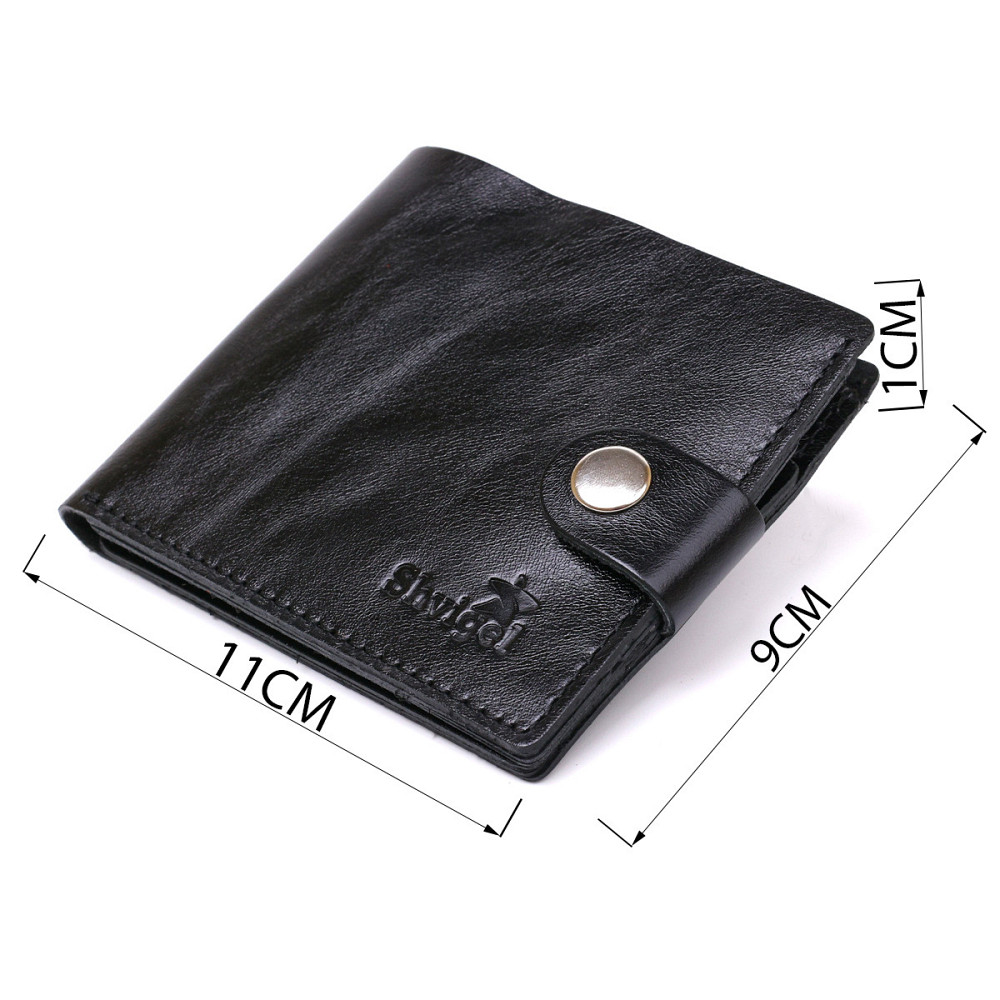 Кожаное мужское портмоне Черный (SHVIGEL) Киев - изображение 8