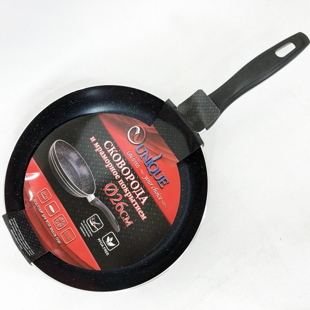 Качественная сковорода для жарки UNIQUE, Идеальная сковорода Качественная для дома YU-87 Львов - изображение 2