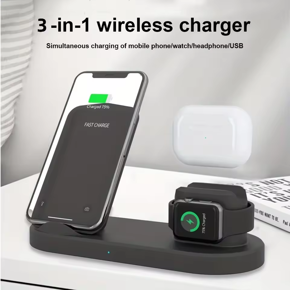 Беспроводная зарядная станция 4 в 1 eSTUFF ES638006 30W для iPhone, Apple Watch, AirPods и USB-устройств Киев - изображение 3