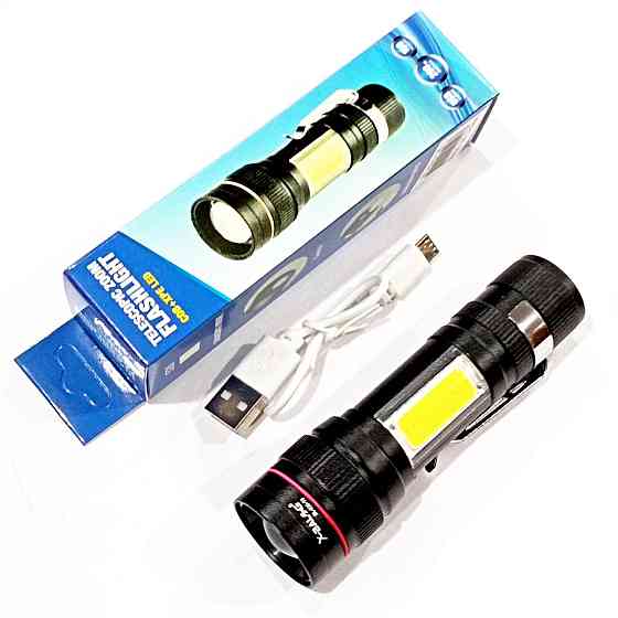 Ручний ліхтар X-Balog Police BL-520, Li-ion, T6+Cob, Zoom, ЗУ USB Дніпро