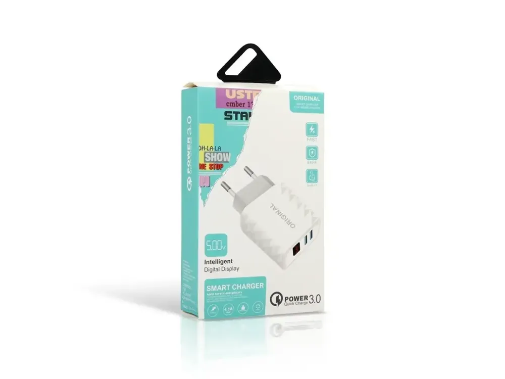 Зарядний пристрій 220В 2,4А USBx2 LCD Original AR-320 Одеса - фото 1