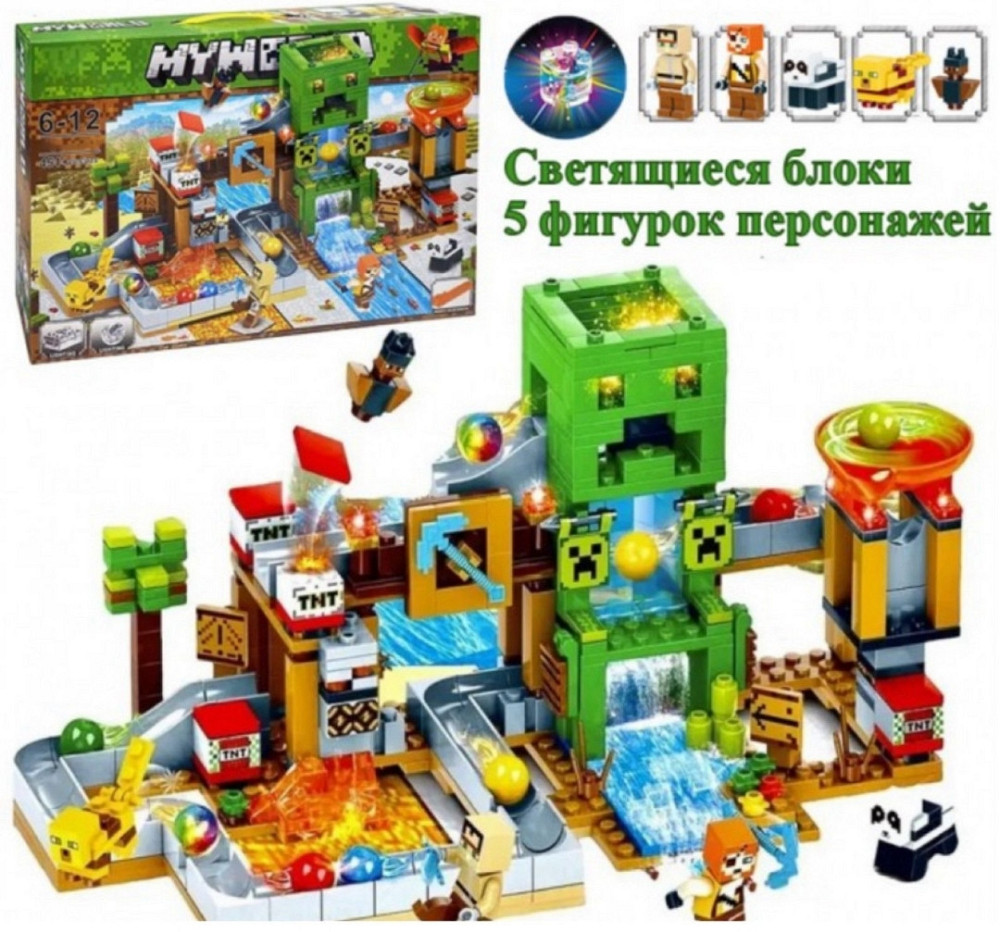 Конструктор Minecraft Майнкрафт Шахта Кріпера, 451 дет, LED світло. Харьков - изображение 2