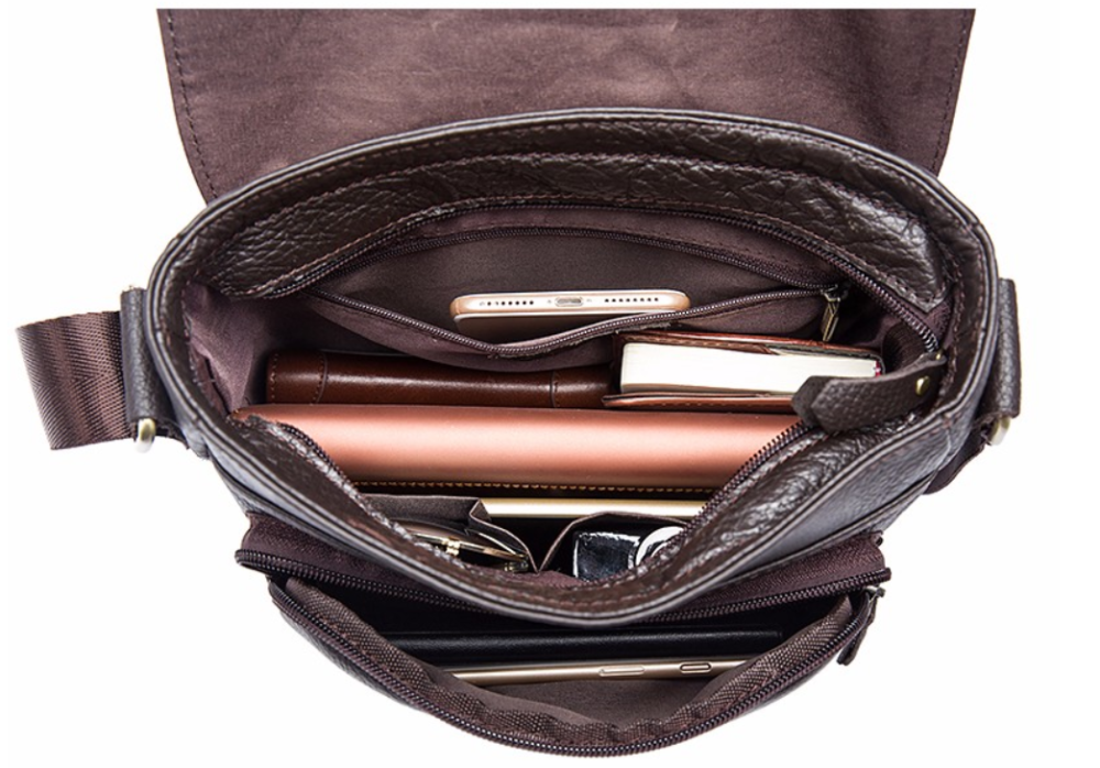 Сумка через плече зі шкіри Коричнева (Vintage) Київ - фото 4