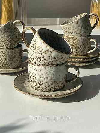 Набір кавовий 6 чашок/6 блюдець Olens "Нормандія" 190 мл кераміка 102-0388 для дому та ресторану Київ