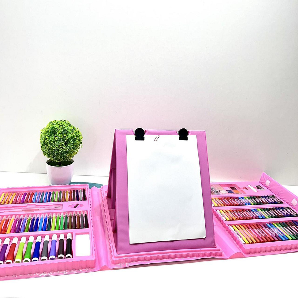 Набір для малювання 208 маркери олівці фарби в валізці Рожевий (C 49385) Чернигов - изображение 3