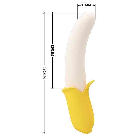 Вибратор в форме банана Pretty Love Banana Geek с фрикциями, 19.5 х 3.1 см Sex Aura Киев