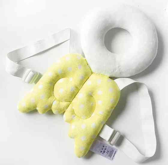 Подушка для защиты головы младенца Ангелочек, цвет желтый, подушка противоударная мультяшная , от 3 мес Киев