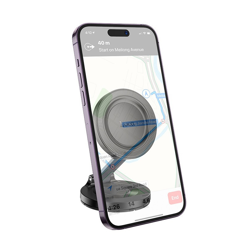 Автотримач для телефона HOCO H61 Show folding ring magnetic car holder (dashboard) Black Metal Gray Киев - изображение 5