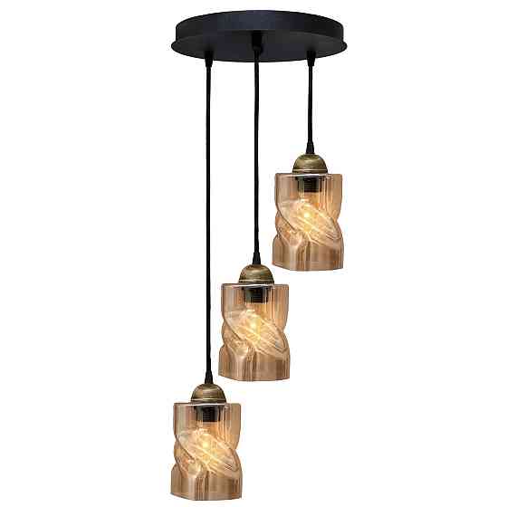 Светильник подвесной MSK Electric Tornado на круглой основе под три лампы Е27 PL 20245-3R BK Одесса