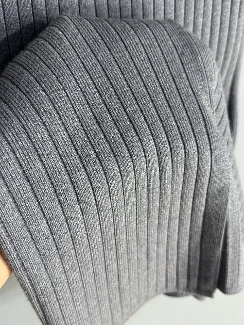 Спідниця жіноча My fashion 478-123-70 в'язана в рубчик середньої довжини з розрізом , сірий, one size Київ - фото 14